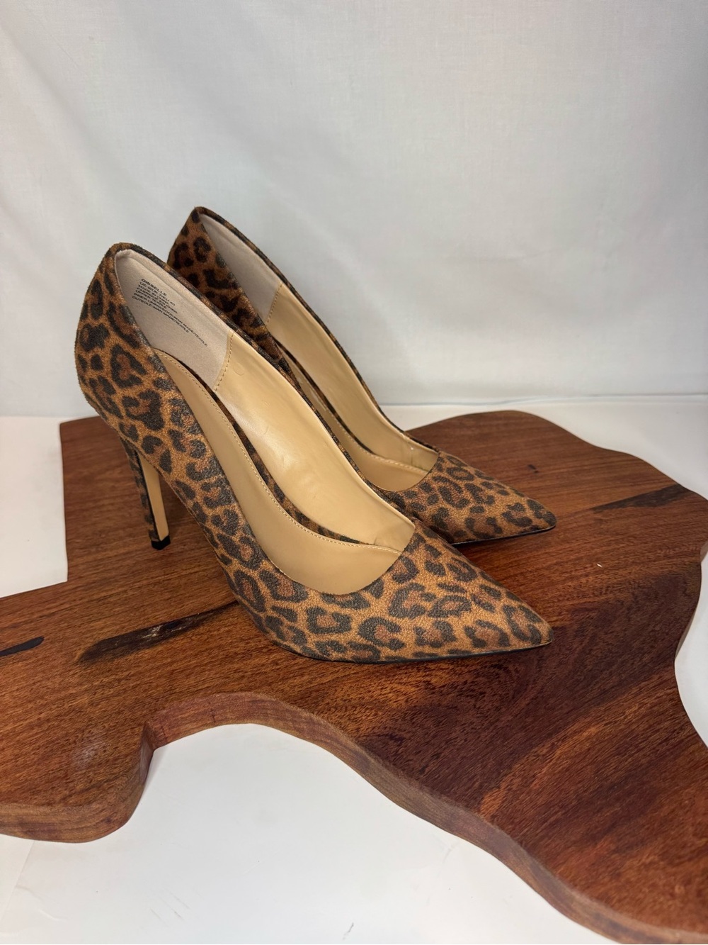 JustFab Leopard Print Pointed Pumps - Brown/Black
